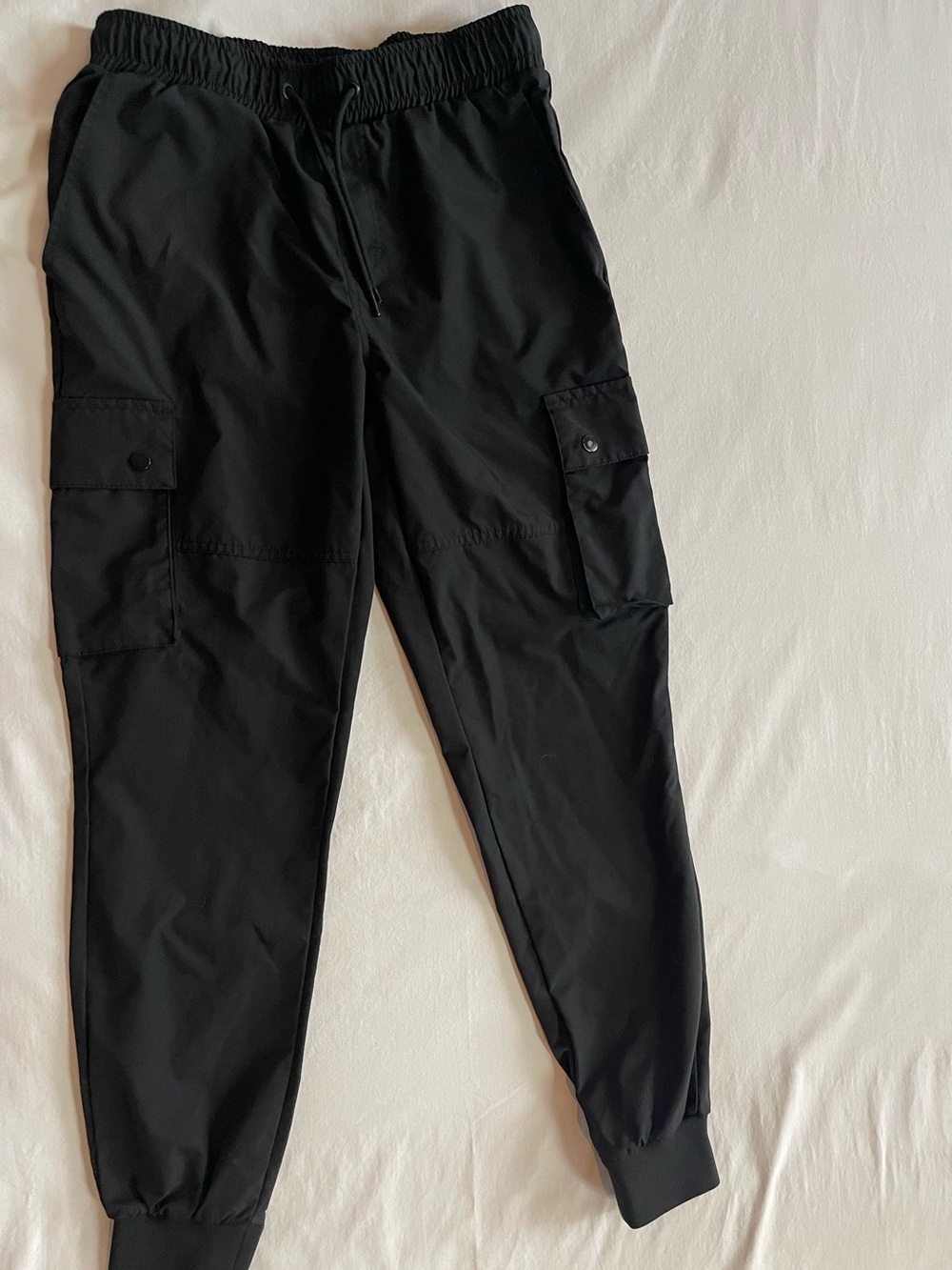 South Pole Black Cargo Jogger Pants with Flap Pockets